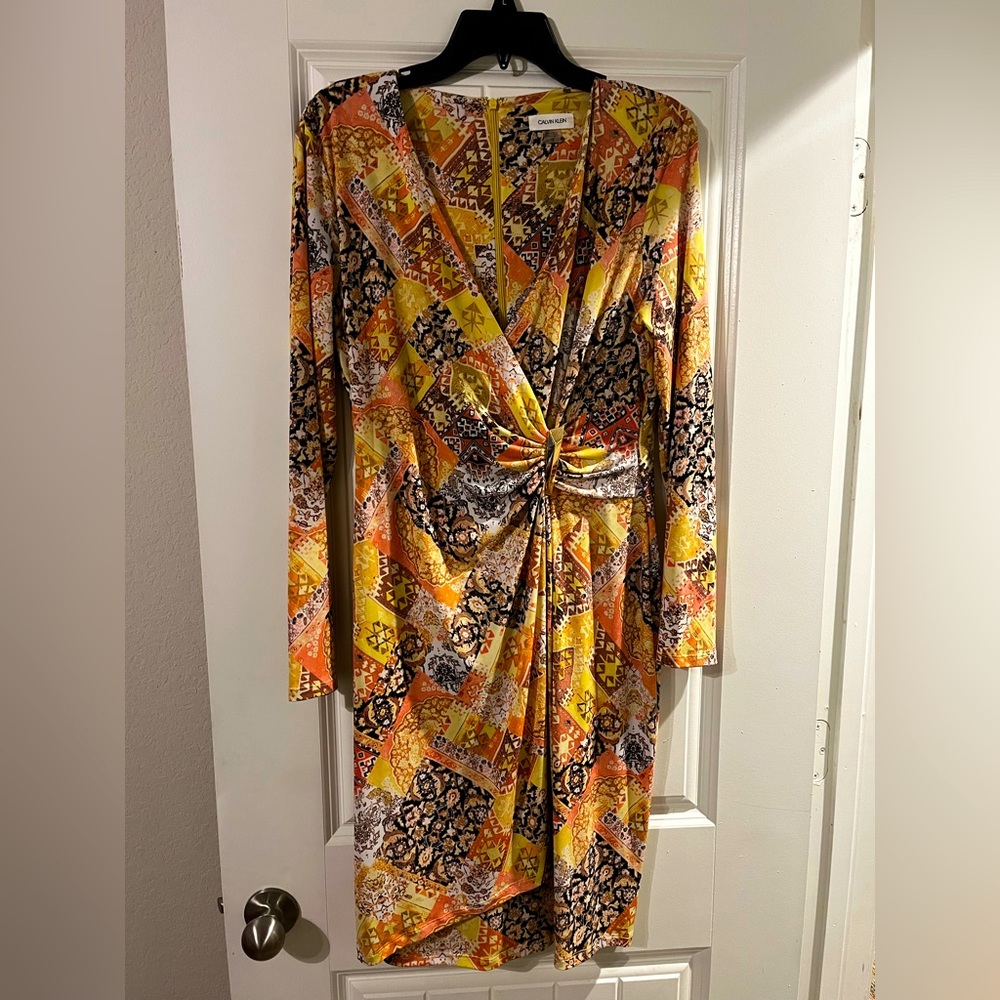 Calvin Klein Size 12, faux wrap dress